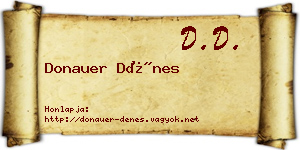 Donauer Dénes névjegykártya